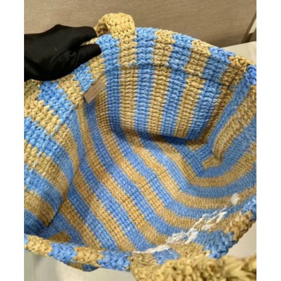 Fake Prada Large Raffia Tote Bag Blue Replica Fake Prada Large Raffia Tote Bag Blue Replica