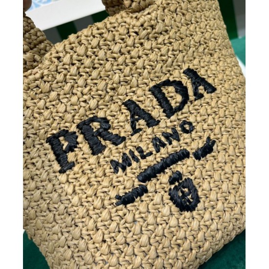 Replica Prada Small Raffia Tote Bag Apricot Replica Prada Small Raffia Tote Bag Apricot