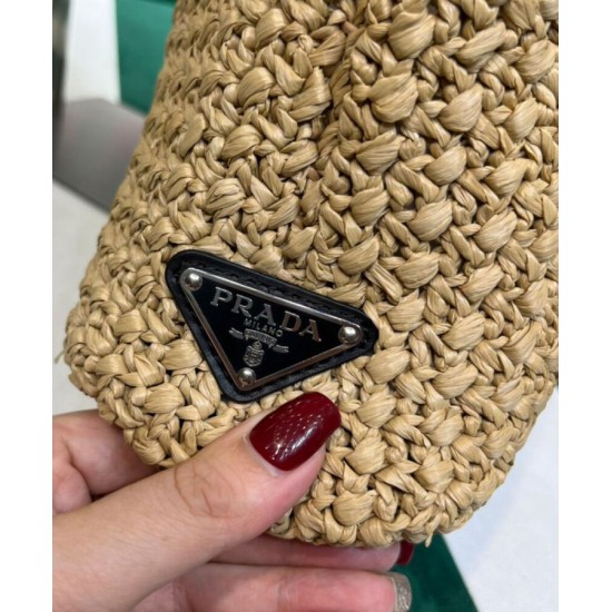 Replica Prada Small Raffia Tote Bag Apricot Replica Prada Small Raffia Tote Bag Apricot