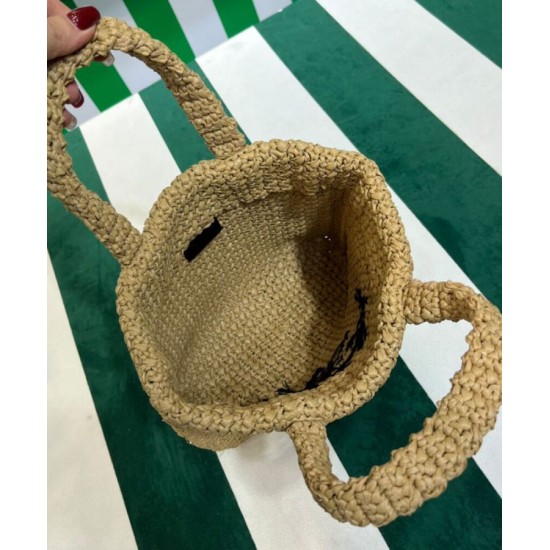 Replica Prada Small Raffia Tote Bag Apricot Replica Prada Small Raffia Tote Bag Apricot