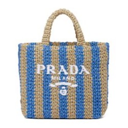 Replica Prada Small Raffia Tote Bag Blue