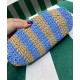 Replica Prada Small Raffia Tote Bag Blue Replica Prada Small Raffia Tote Bag Blue