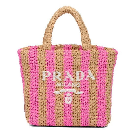 Replica Prada Small Raffia Tote Bag Peachblow Replica Prada Small Raffia Tote Bag Peachblow