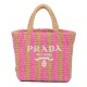 Replica Prada Small Raffia Tote Bag Peachblow Replica Prada Small Raffia Tote Bag Peachblow