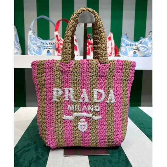Replica Prada Small Raffia Tote Bag Peachblow Replica Prada Small Raffia Tote Bag Peachblow