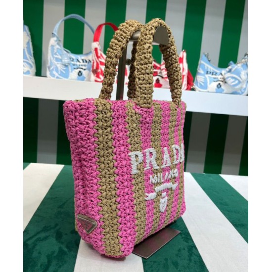 Replica Prada Small Raffia Tote Bag Peachblow Replica Prada Small Raffia Tote Bag Peachblow