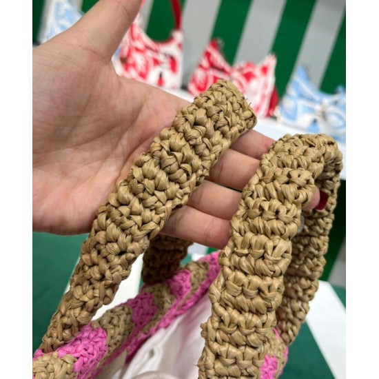 Replica Prada Small Raffia Tote Bag Peachblow Replica Prada Small Raffia Tote Bag Peachblow