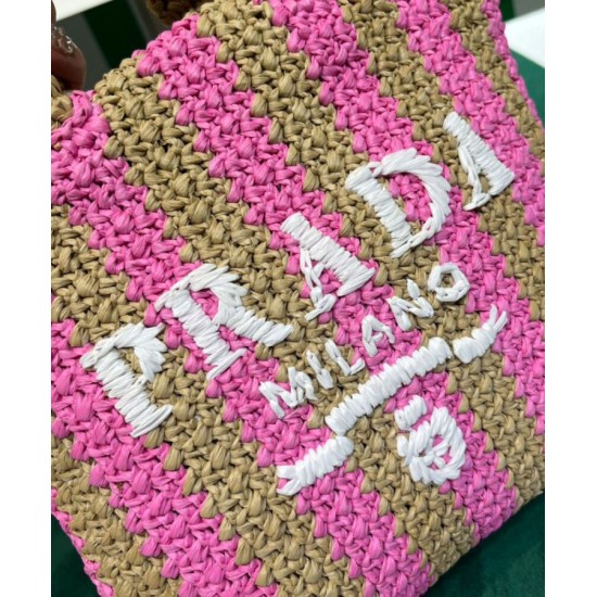 Replica Prada Small Raffia Tote Bag Peachblow Replica Prada Small Raffia Tote Bag Peachblow