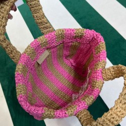 Replica Prada Small Raffia Tote Bag Peachblow