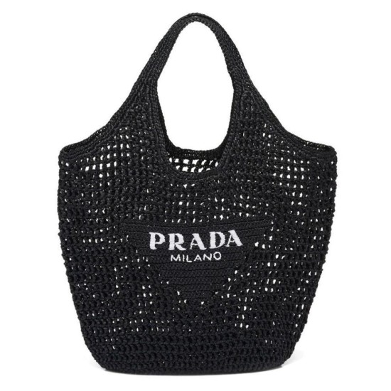 Fake Prada Raffia Tote Bag Black Replica Fake Prada Raffia Tote Bag Black Replica