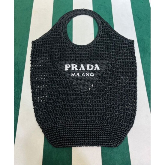 Fake Prada Raffia Tote Bag Black Replica Fake Prada Raffia Tote Bag Black Replica