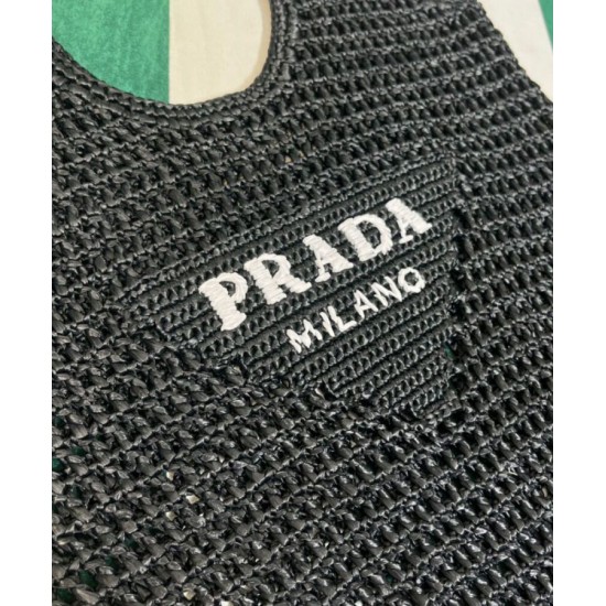 Fake Prada Raffia Tote Bag Black Replica Fake Prada Raffia Tote Bag Black Replica