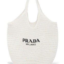 Replica Prada Raffia Tote Bag Cream