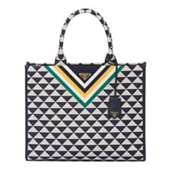 Replica Prada Symbole Jacquard Fabric Handbag Dark Blue Replica Prada Symbole Jacquard Fabric Handbag Dark Blue