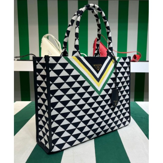 Replica Prada Symbole Jacquard Fabric Handbag Dark Blue Replica Prada Symbole Jacquard Fabric Handbag Dark Blue