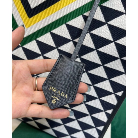 Replica Prada Symbole Jacquard Fabric Handbag Dark Blue Replica Prada Symbole Jacquard Fabric Handbag Dark Blue