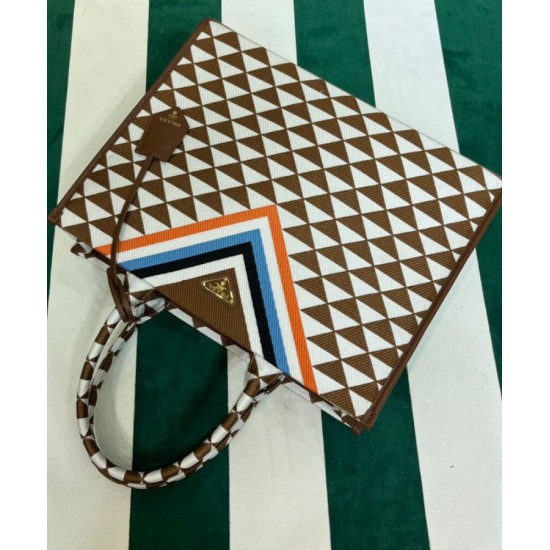 Replica Prada Symbole Jacquard Fabric Handbag Coffee Replica Prada Symbole Jacquard Fabric Handbag Coffee