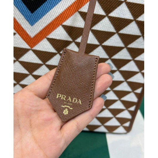 Replica Prada Symbole Jacquard Fabric Handbag Coffee Replica Prada Symbole Jacquard Fabric Handbag Coffee