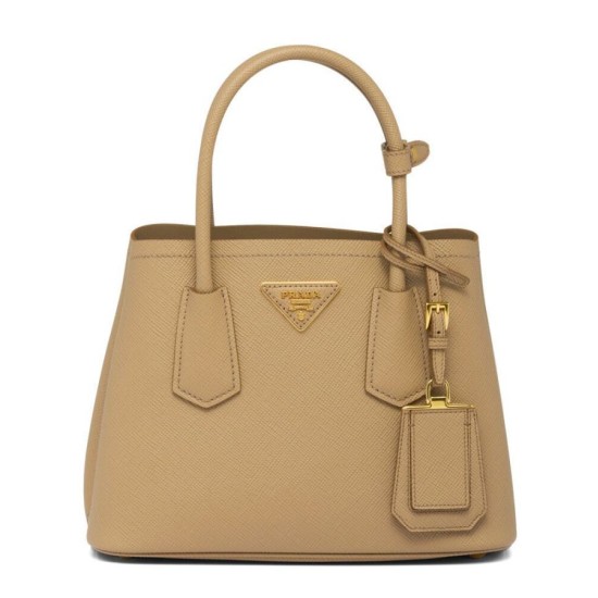 Fake Prada Double Saffiano Leather Mini Bag Apricot Replica Replica Prada Double Saffiano Leather Mini Bag Apricot
