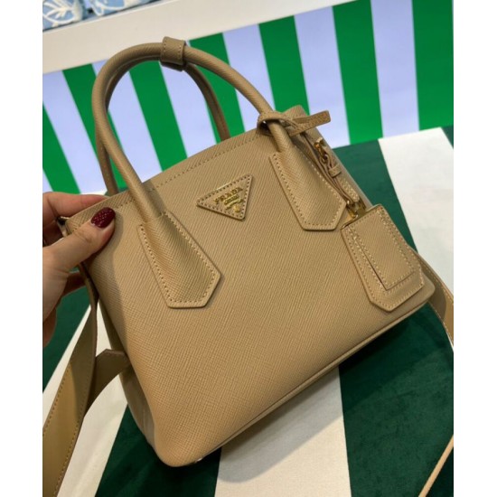 Fake Prada Double Saffiano Leather Mini Bag Apricot Replica Replica Prada Double Saffiano Leather Mini Bag Apricot
