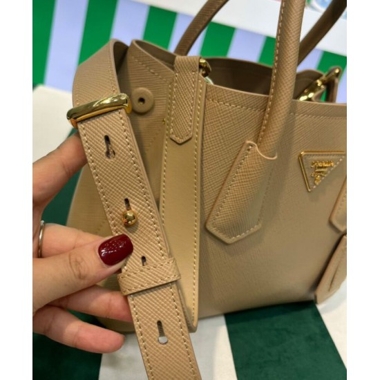 Fake Prada Double Saffiano Leather Mini Bag Apricot Replica Replica Prada Double Saffiano Leather Mini Bag Apricot