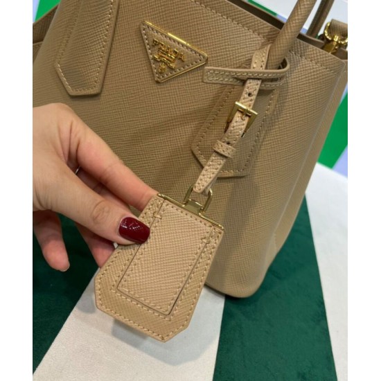 Fake Prada Double Saffiano Leather Mini Bag Apricot Replica Replica Prada Double Saffiano Leather Mini Bag Apricot