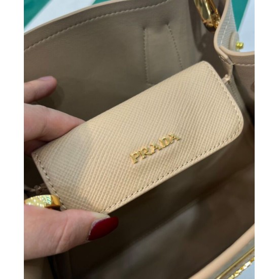 Fake Prada Double Saffiano Leather Mini Bag Apricot Replica Replica Prada Double Saffiano Leather Mini Bag Apricot