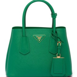 Replica Prada Double Saffiano Leather Mini Bag Green