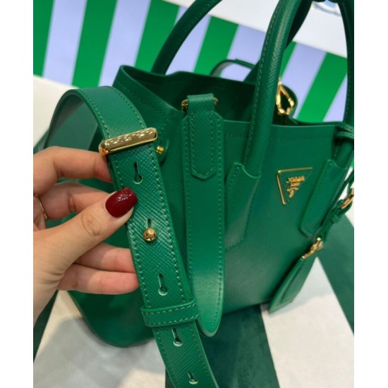 Replica Prada Double Saffiano Leather Mini Bag Green Replica Prada Double Saffiano Leather Mini Bag Green
