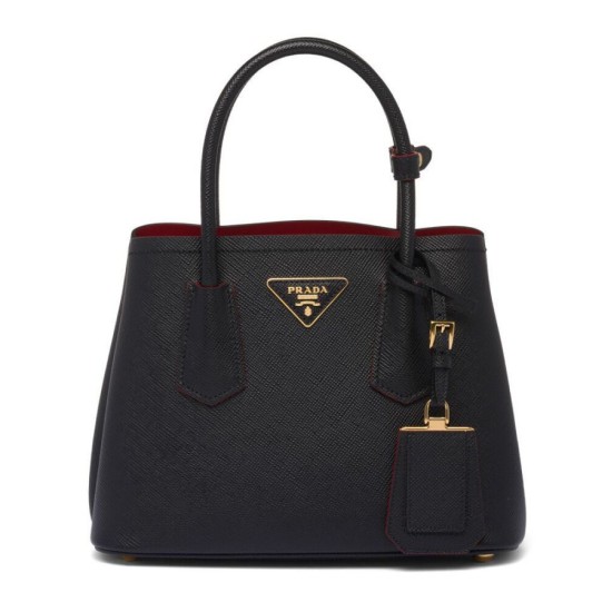 Replica Prada Double Saffiano Leather Mini Bag Black Fake Prada Double Saffiano Leather Mini Bag Black Replica