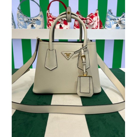 Replica Prada Double Saffiano Leather Mini Bag Cream Replica Prada Double Saffiano Leather Mini Bag Cream