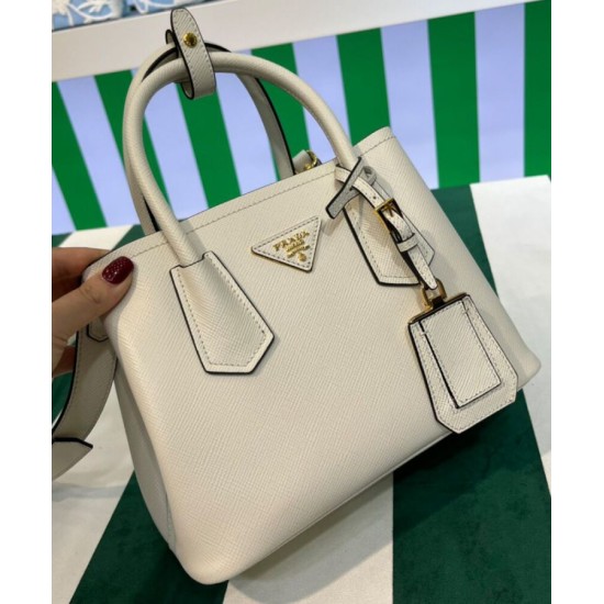 Replica Prada Double Saffiano Leather Mini Bag Cream Replica Prada Double Saffiano Leather Mini Bag Cream
