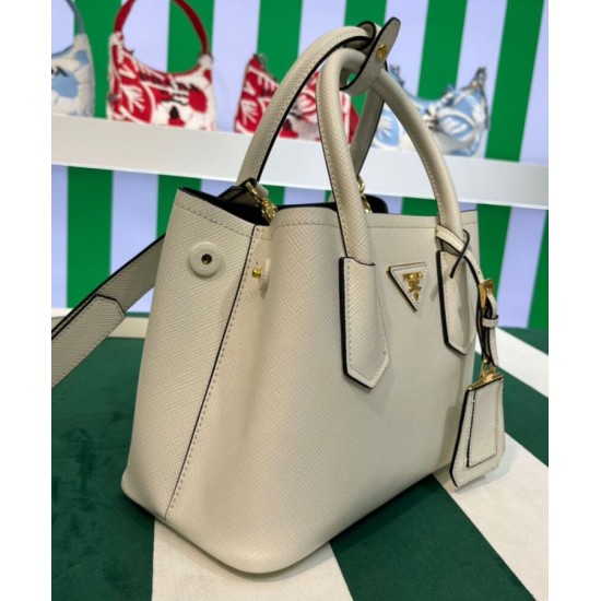 Replica Prada Double Saffiano Leather Mini Bag Cream Replica Prada Double Saffiano Leather Mini Bag Cream