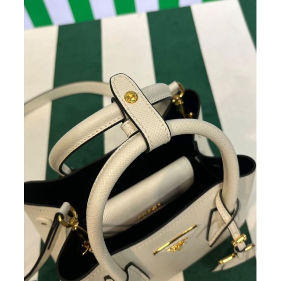 Replica Prada Double Saffiano Leather Mini Bag Cream Replica Prada Double Saffiano Leather Mini Bag Cream