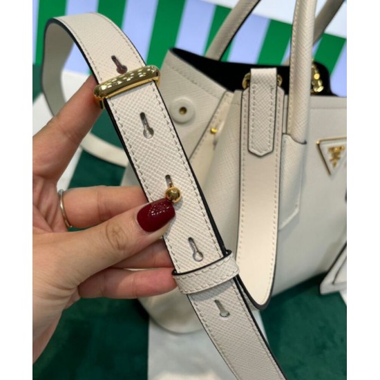 Replica Prada Double Saffiano Leather Mini Bag Cream Replica Prada Double Saffiano Leather Mini Bag Cream