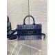 Fake Dior Mini Book Tote with Strap Blue Denim Oblique Jacquard Replica Fake Dior Mini Book Tote with Strap Blue Denim Oblique Jacquard Replica