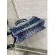 Fake Dior Mini Book Tote with Strap Blue Denim Oblique Jacquard Replica Fake Dior Mini Book Tote with Strap Blue Denim Oblique Jacquard Replica