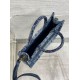 Fake Dior Mini Book Tote with Strap Blue Denim Oblique Jacquard Replica Fake Dior Mini Book Tote with Strap Blue Denim Oblique Jacquard Replica
