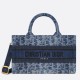 Fake Dior Mini Book Tote with Strap Blue Denim Oblique Jacquard Replica Fake Dior Mini Book Tote with Strap Blue Denim Oblique Jacquard Replica