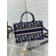 Replica Dior Mini Book Tote with Strap Blue Dior Oblique Embroidery Fake Dior Mini Book Tote with Strap Blue Dior Oblique Embroidery Replica