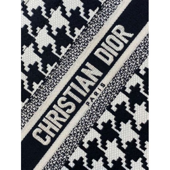 Fake Dior Small Book Tote Bag Micro Houndstooth Embroidery Replica Replica Dior Small Book Tote Bag Micro Houndstooth Embroidery