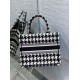 Fake Dior Small Book Tote Bag Micro Houndstooth Embroidery Replica Replica Dior Small Book Tote Bag Micro Houndstooth Embroidery