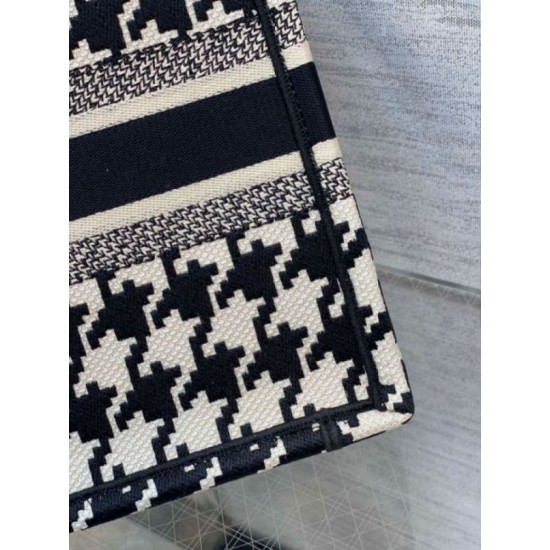 Fake Dior Small Book Tote Bag Micro Houndstooth Embroidery Replica Replica Dior Small Book Tote Bag Micro Houndstooth Embroidery