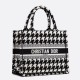 Fake Dior Small Book Tote Bag Micro Houndstooth Embroidery Replica Replica Dior Small Book Tote Bag Micro Houndstooth Embroidery