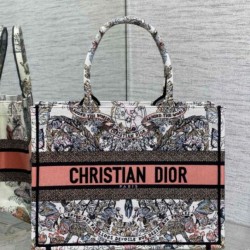 Replica Dior Medium Book Tote Bag Butterfly Around The World Embroidery