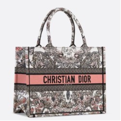 Replica Dior Medium Book Tote Bag Butterfly Around The World Embroidery