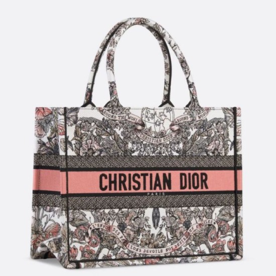Fake Dior Medium Book Tote Bag Butterfly Around The World Embroidery Replica Replica Dior Medium Book Tote Bag Butterfly Around The World Embroidery