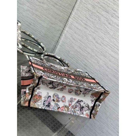 Fake Dior Medium Book Tote Bag Butterfly Around The World Embroidery Replica Replica Dior Medium Book Tote Bag Butterfly Around The World Embroidery