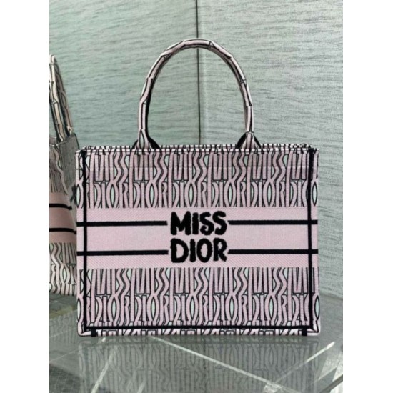 Fake Dior Medium Book Tote Bag Pink Miss Dior Allover Embroidery Replica Replica Dior Medium Book Tote Bag Pink Miss Dior Allover Embroidery