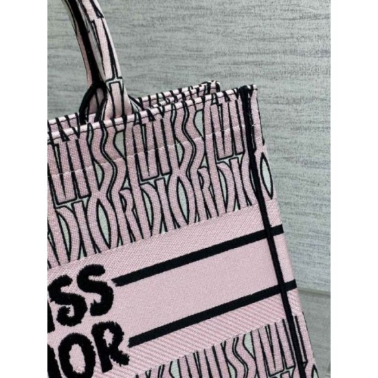 Fake Dior Medium Book Tote Bag Pink Miss Dior Allover Embroidery Replica Replica Dior Medium Book Tote Bag Pink Miss Dior Allover Embroidery